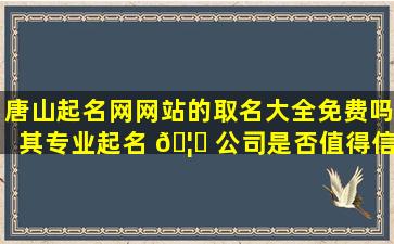 唐山起名网网站的取名大全免费吗其专业起名 🦉 公司是否值得信赖